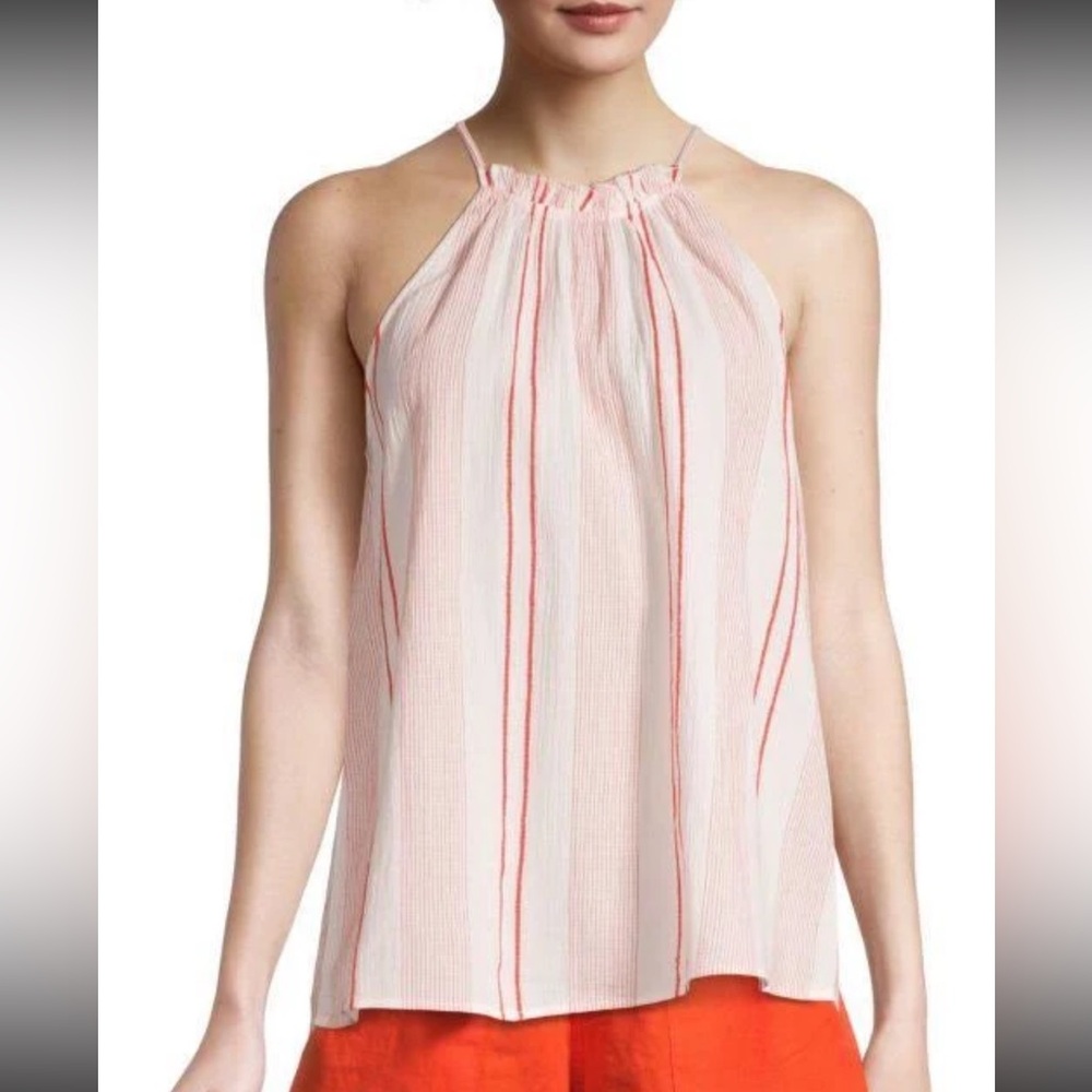 Joie Striped Sleeveless Top in Pink and Red